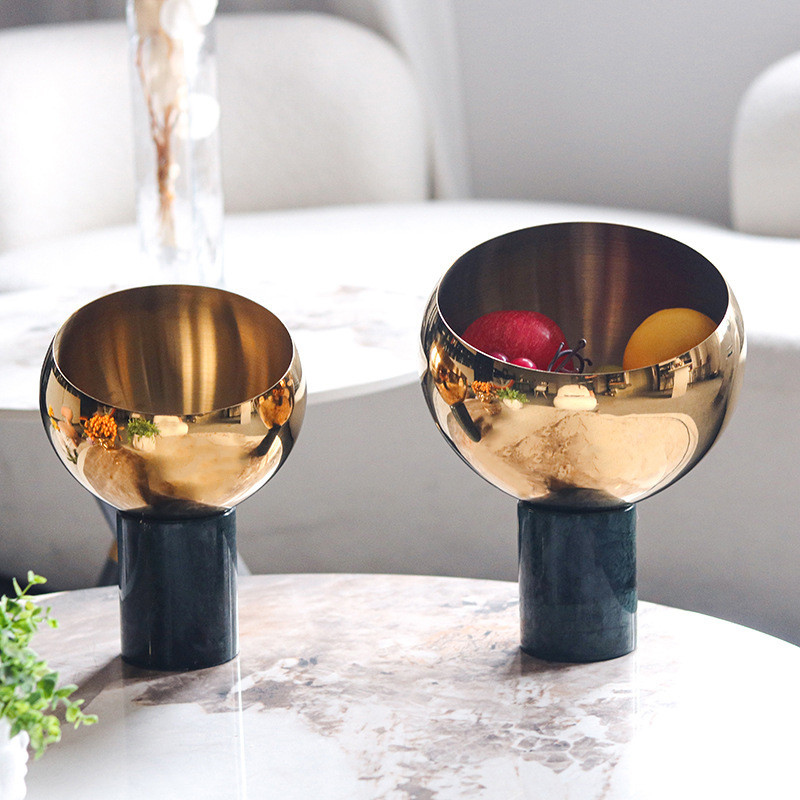 Simple modern creative marble tray fruit plate display tray for sales offices, bedrooms, model homes, and desktop soft d