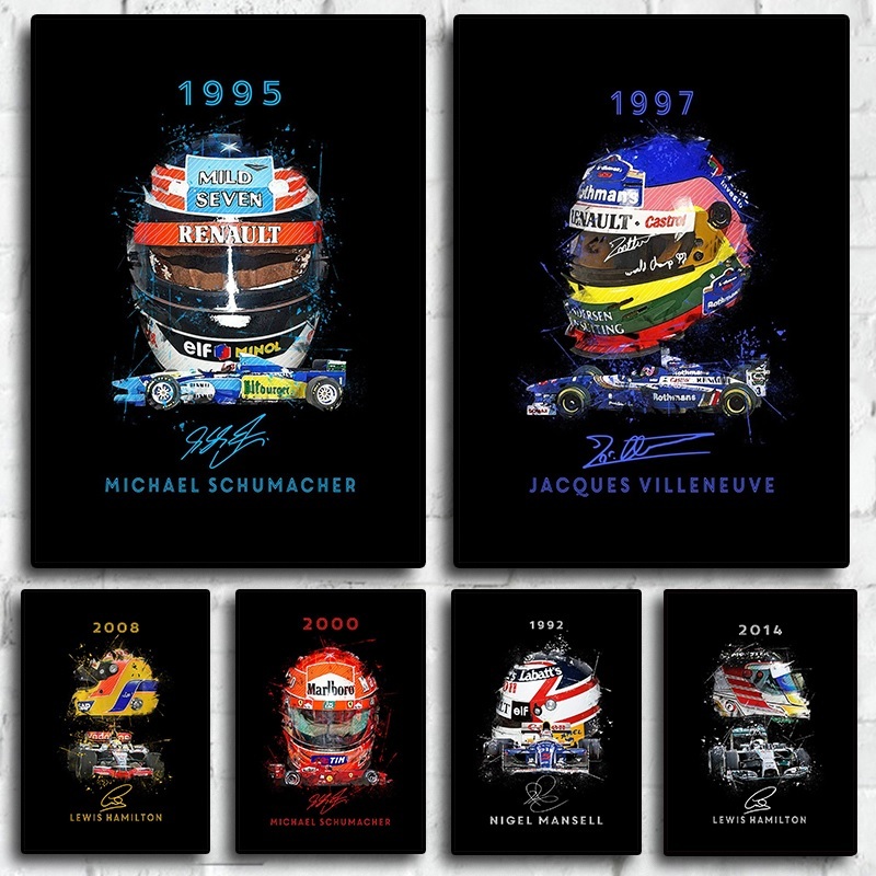 80s f1 racing capacete f1 corrida cartazes estéticos decoração da arte parede casa bar café sala decoração imagem impressão cartaz