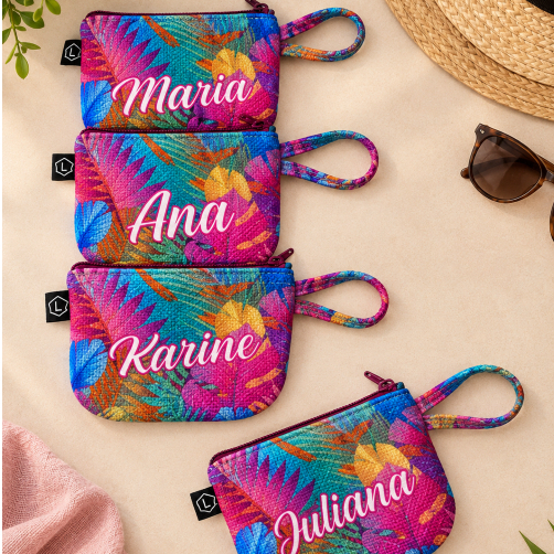 Kit 10 Porta Moedas Personalizados Com Nome Ou Logo