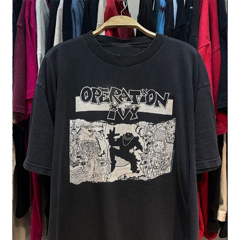 Camiseta Masculina De Alta Qualidade Da Banda Operation Ivy, Camiseta De Rock Retrô Com Estampa Personalizada