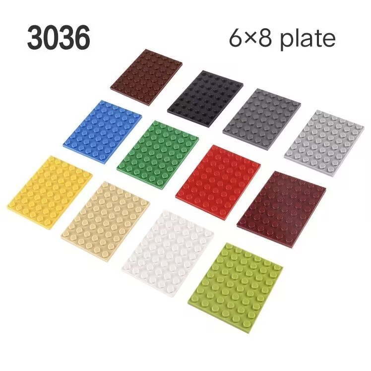 3036 peças de bloco de construção de partículas pequenas 6x8 placa básica MOC montada brinquedos educativos