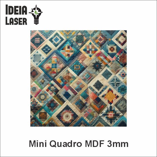 Patchwork Mod1 - Mini Quadro MDF - Ideia Laser