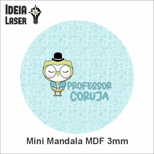 Professor Coruja - Mini Mandala MDF - Ideia Laser