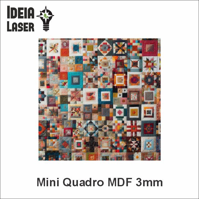 Patchwork Mod2 - Mini Quadro MDF - Ideia Laser
