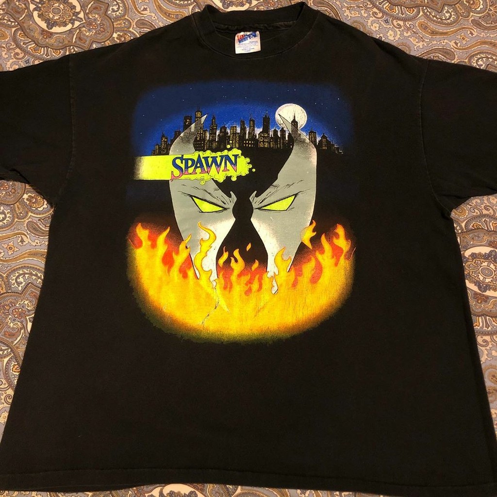 Spawn Rebirth Man American Retro Merchandise Impresso Manga Curta oversize High Street Casual Street Wear Camiseta de Al