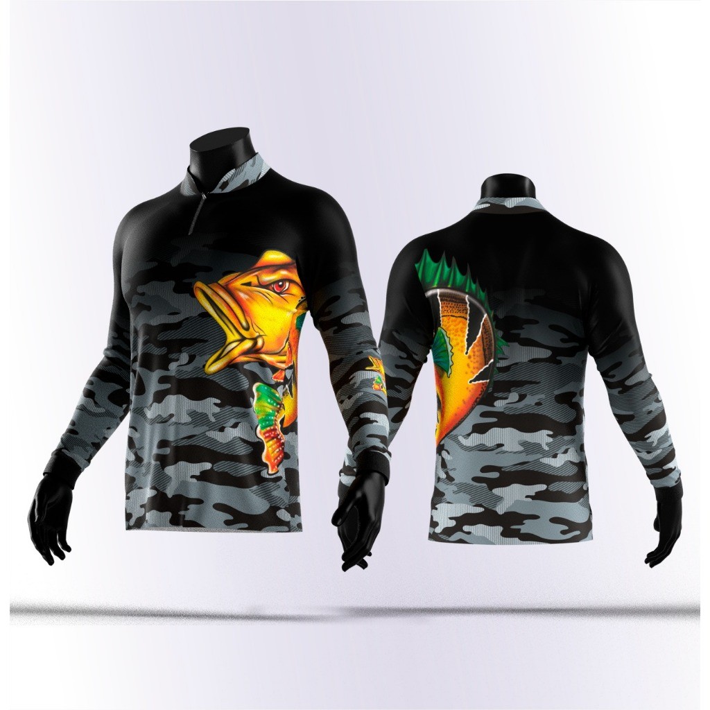 Camiseta Agro Camuflada Agricultura Pecuária Rural Proteção Solar UV50+ Dry Soft Masculina