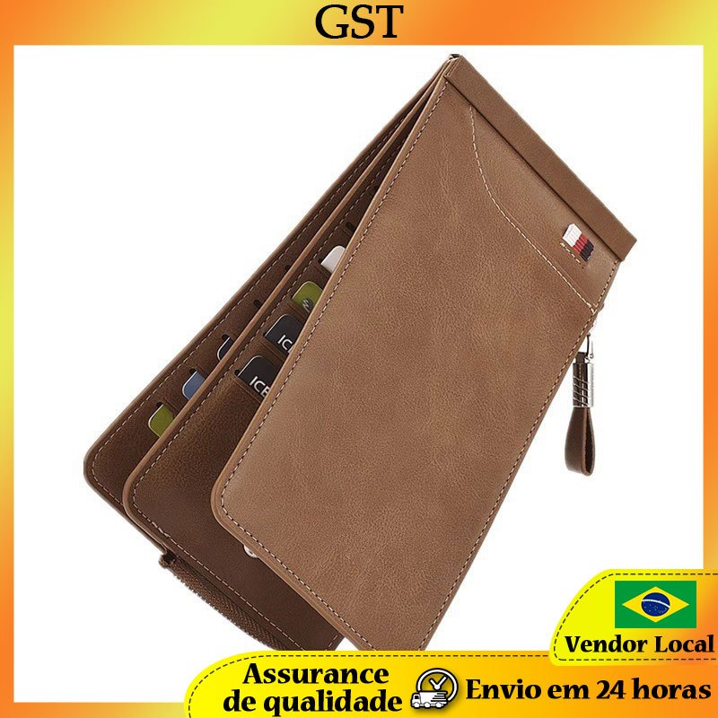 Porta-cartões masculino, grande capacidade, Slot para vários cartões, porta-cartões bancários, ultrafino, porta-cartões