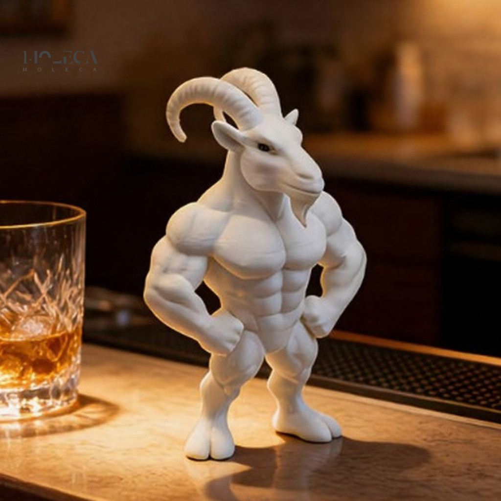 Goat Statue Light Luxury Desk Ornament 3d Printed Figurine Unique Sculpture Decor for Home Office Perfect Gift for Gym L