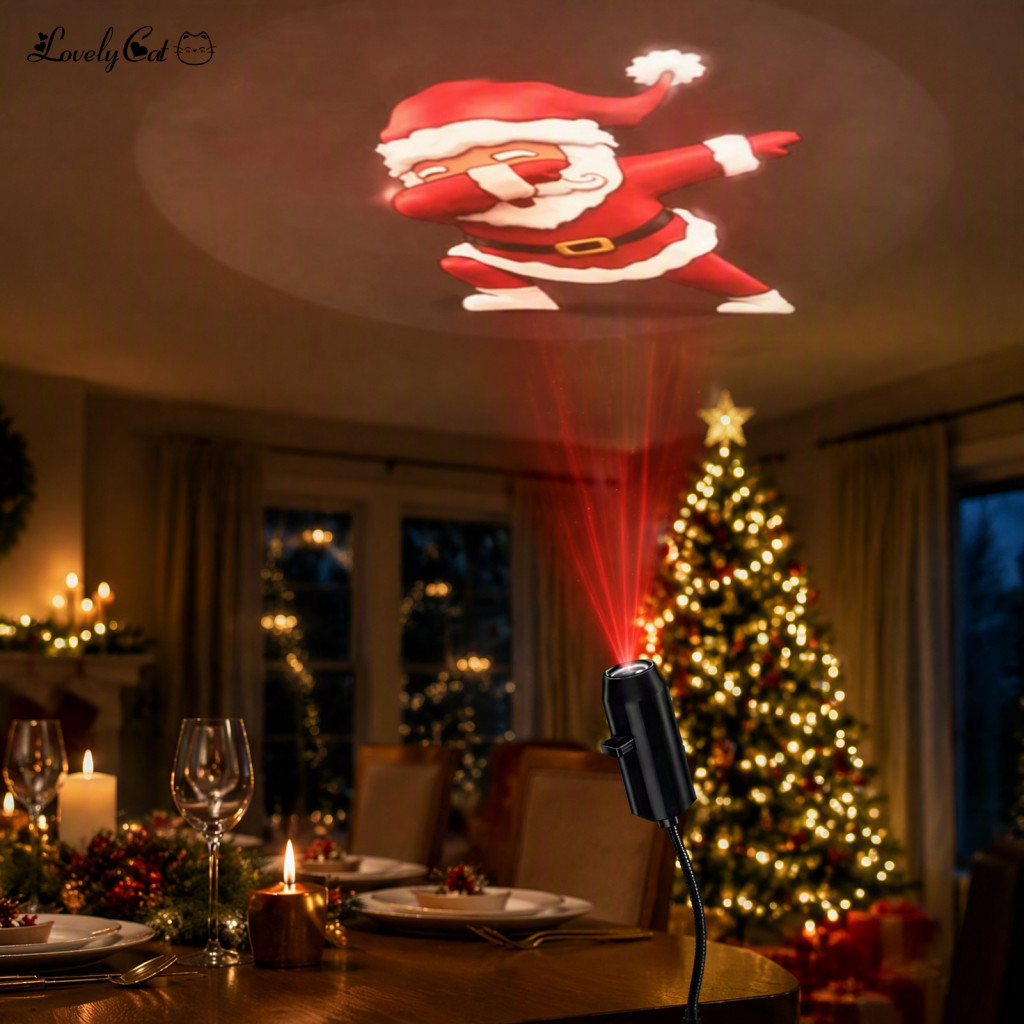 Portable Projection Lamp Halloween Theme Light Christmas 5d Projector 3/6/10 Festive Scenes Night with Flexible Goosenec