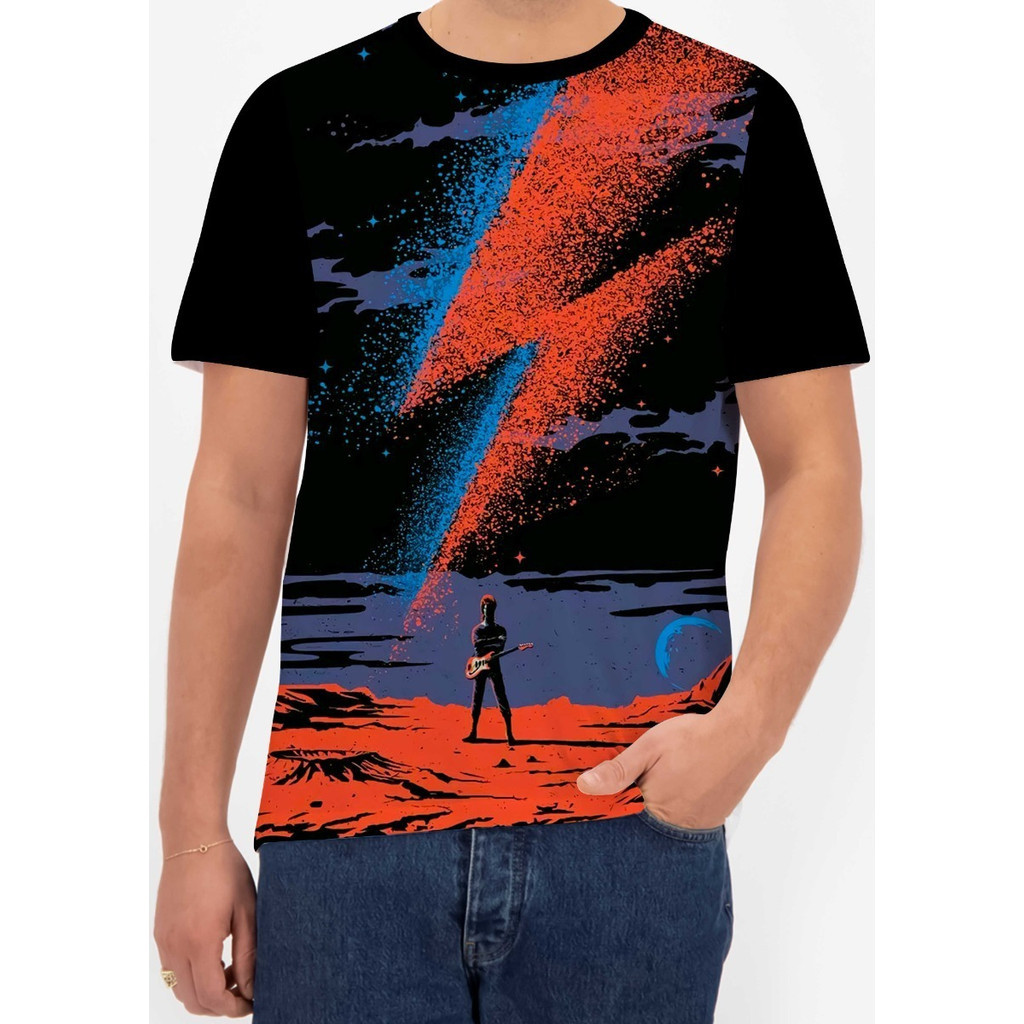 Camisa Camiseta David Bowie Art Rock Punk Pop Álbum Top