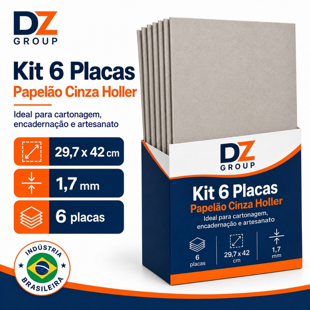 6 Placas de Papelão Cinza Parana 29,7x42 cm 1.7mm Para Encadernação Cartonagem Capa Dura Albuns de fotos