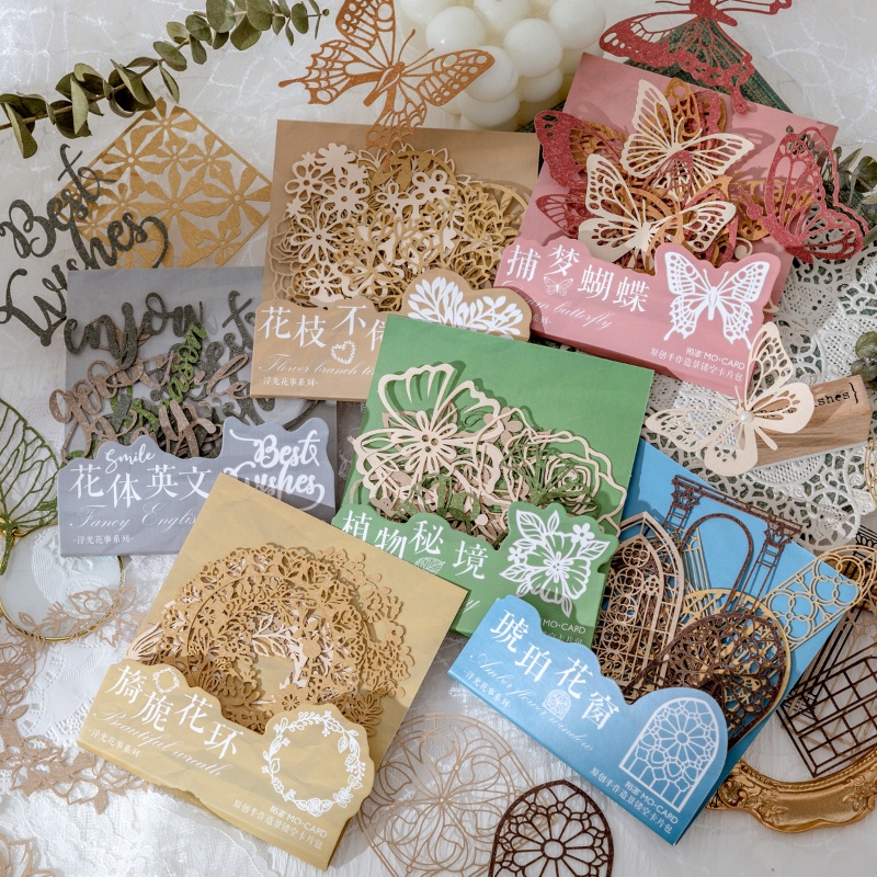 10pcs/pack Álbum Vintage material Oco Decorativo Do [Série Flores Flutuantes] diy scrapbooking Suprimentos Jornaling deco Papel De Carta Planificador