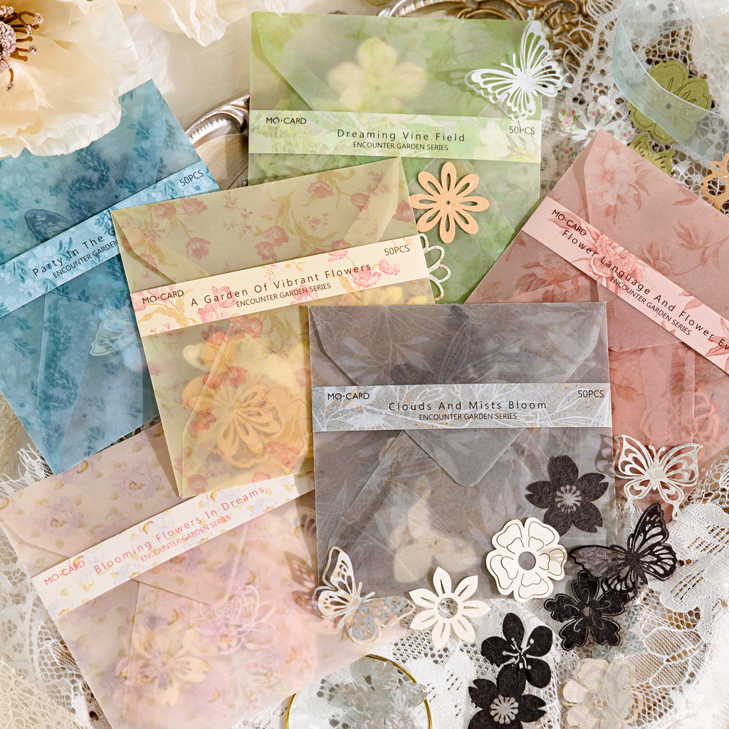 QOUZMO 50 Unidades/Pacote Colagem De Diário De Lixo Vintage De Material Oco [Série De Jardim De Reunião] Suprimentos De Scrapbook diy Álbum deco Papéis Papelaria