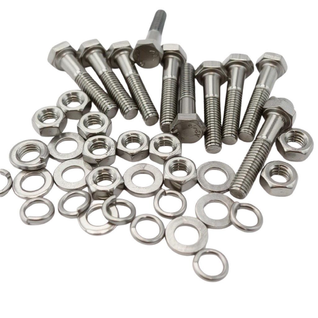 KIT 10 PARAFUSOS MEIA ROSCA PARCIAL SEXTAVADO INOX M10*40MM
