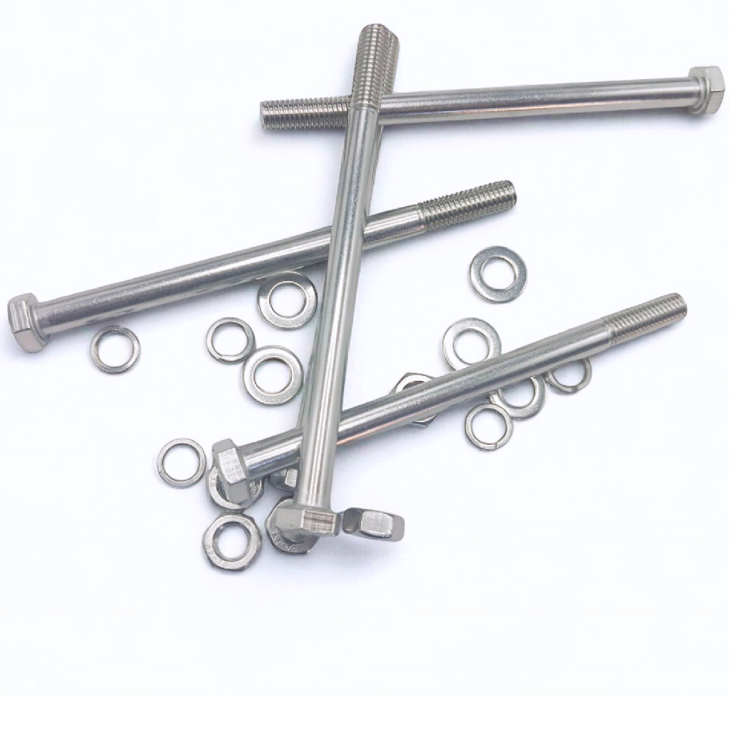 KIT 5 PARAFUSOS MEIA ROSCA PARCIAL SEXTAVADO INOX M10*120MM