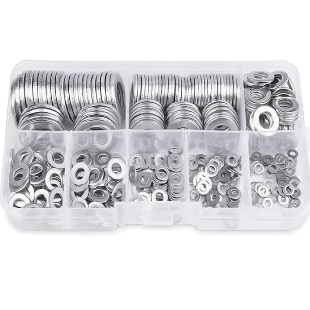 KIT 360 ARRUELAS LISA M2 M2.5 M3 M4 M5 M6 M8 M10 ZINCADA