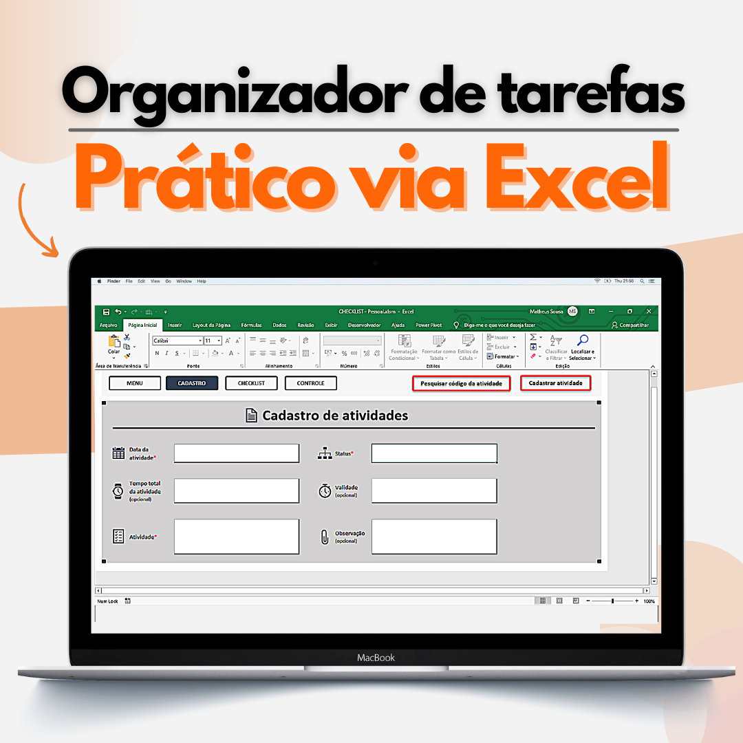 Organizador de tarefa + vídeo explicativo