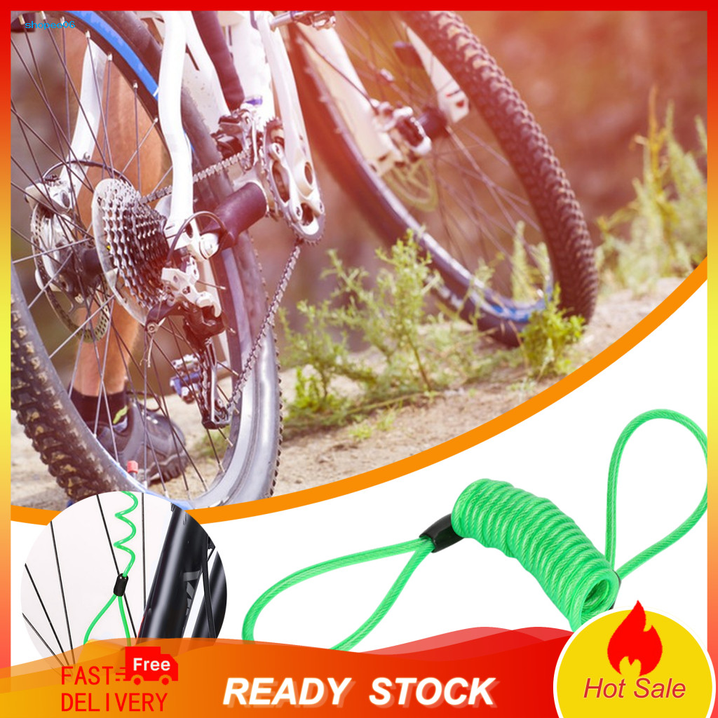 Disc Brake Lock Warming Rope Portable Reminder Cable Retractable 120cm Bright Color Steel Wire Anti-theft Security for M