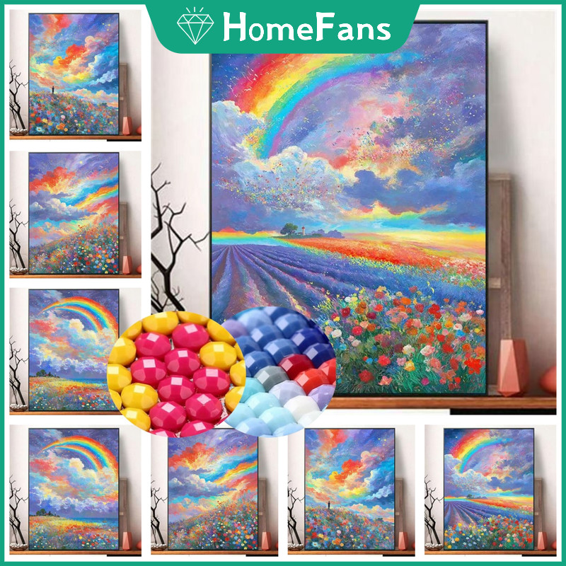 Hfstarry Night Rainbow 5D DIY Square Diamond Painting Redondo Diamante Strass Ponto Cruz Decoração De Parede De Casa Kit