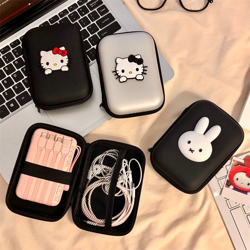 Ins estilo saco de armazenamento de cabo de dados carregador portátil Power Bank caso protetor multifuncional ccd câmera