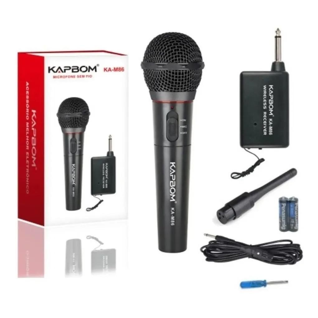 Microfone Sem Fio Wireless 30m Profissional Bar Karaokê Aula Kapbom
