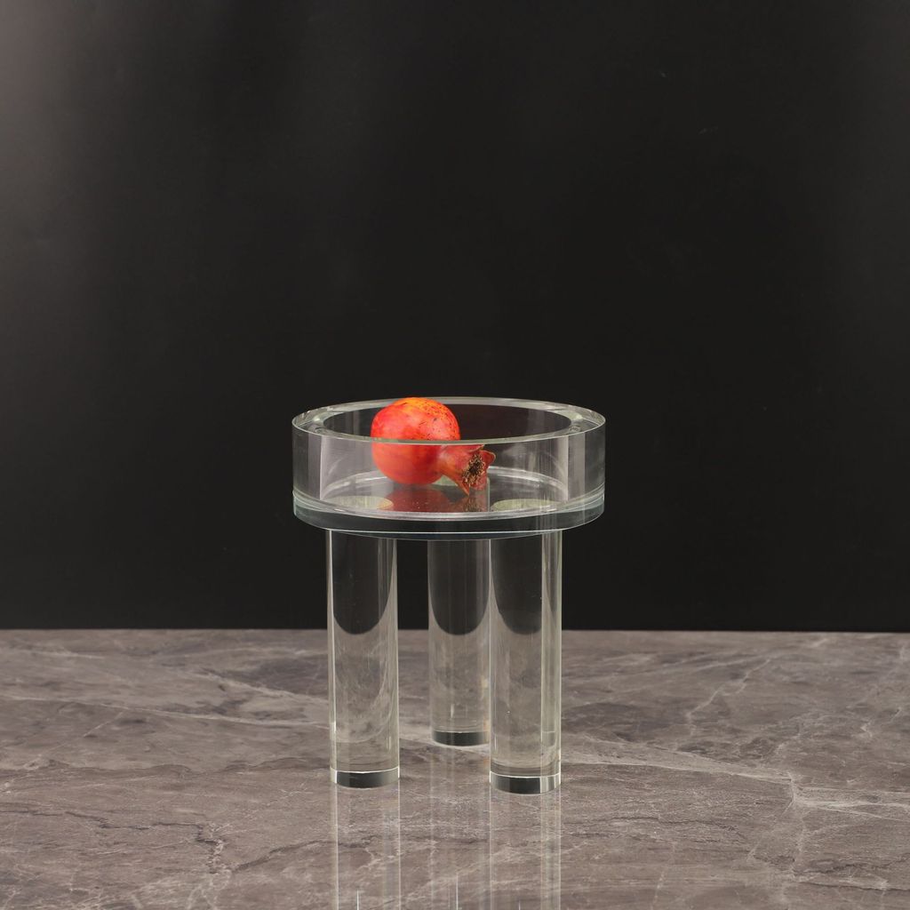 ERVV Nordic Creative Crystal Transparent Storage Fruit Tray Ornament for Model Homes, Entryway, Living Room, and Home De