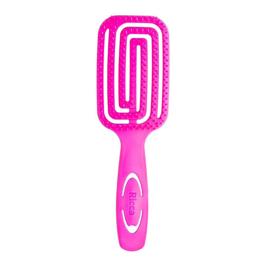 Escova para Cabelo Ricca Flex Wet & Dry Rosa REF812
