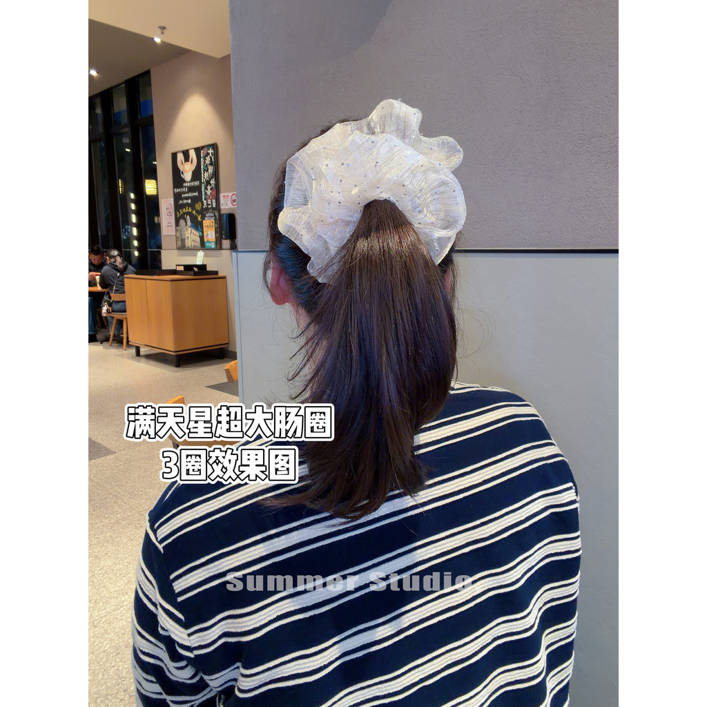 Gypsophila Scrunchy Hair Ring ~ Seersucker Nuvens Revelando o Volume do cabelo chao Scrunchy Ring High-End Head Rope Ele