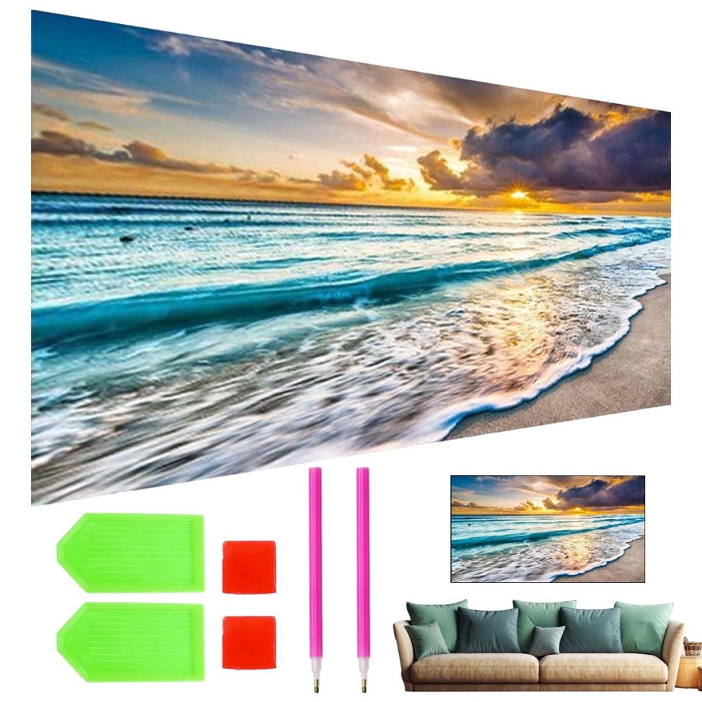 Sunset 5D Diamond Art Painting DIY Full Drill Crystal Rhinestone Arts and Crafts 70x40cm