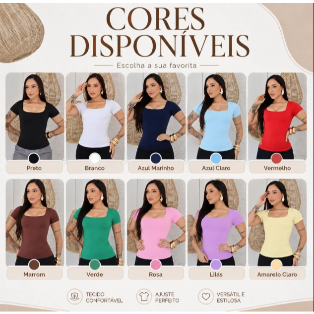 KIT BLUSINHA FEMININA BABY TEE VÁRIAS CORES SUPLEX PREMIUM TREINO/CASUAL/VERÃO OFERTA LANÇAMENTO