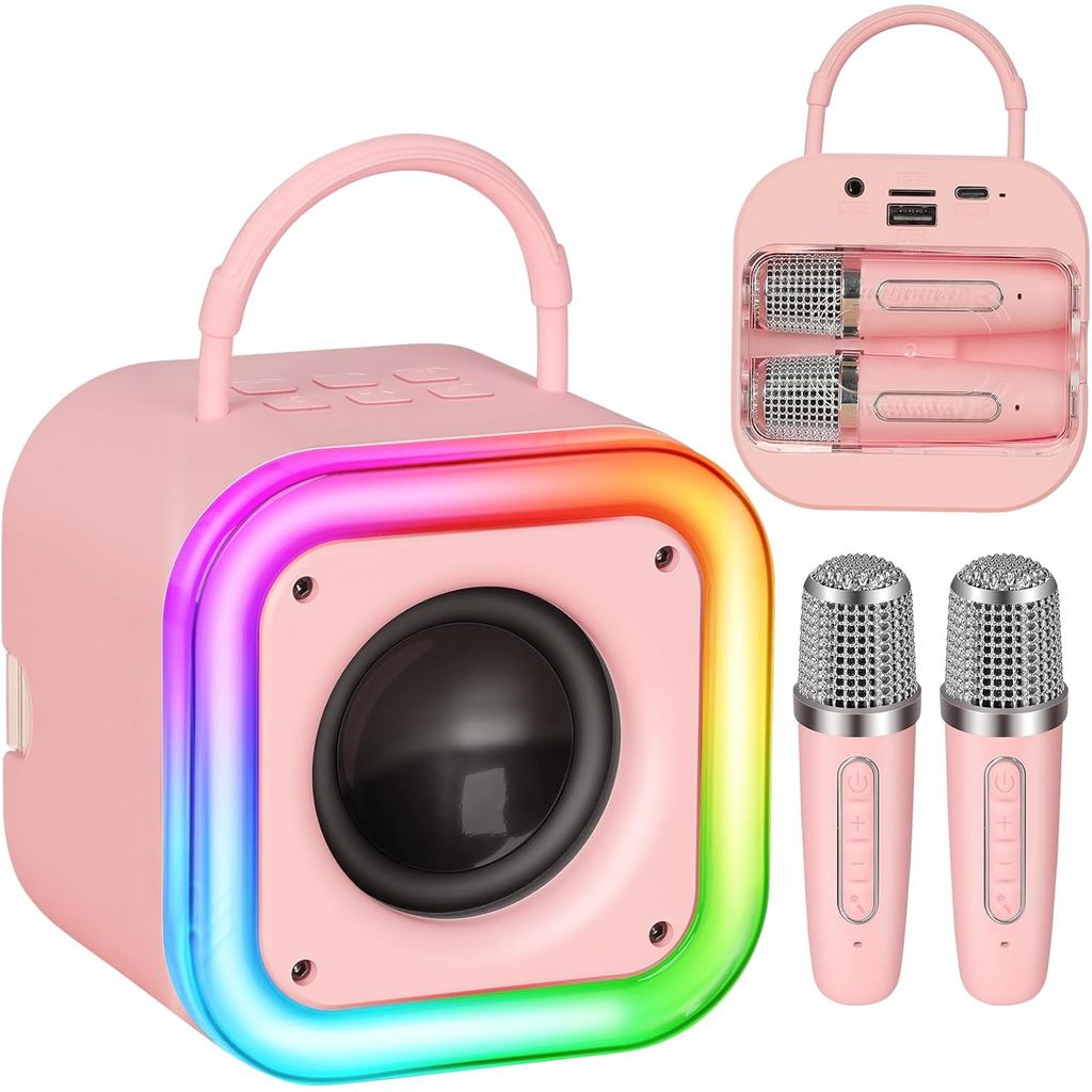 Mini Karaoke Machine for Kids, Girl Toys Gifts, Kids Karaoke Wireless Microphone for 4,5,6,7,8,9,10,11,12 Years Old Boys