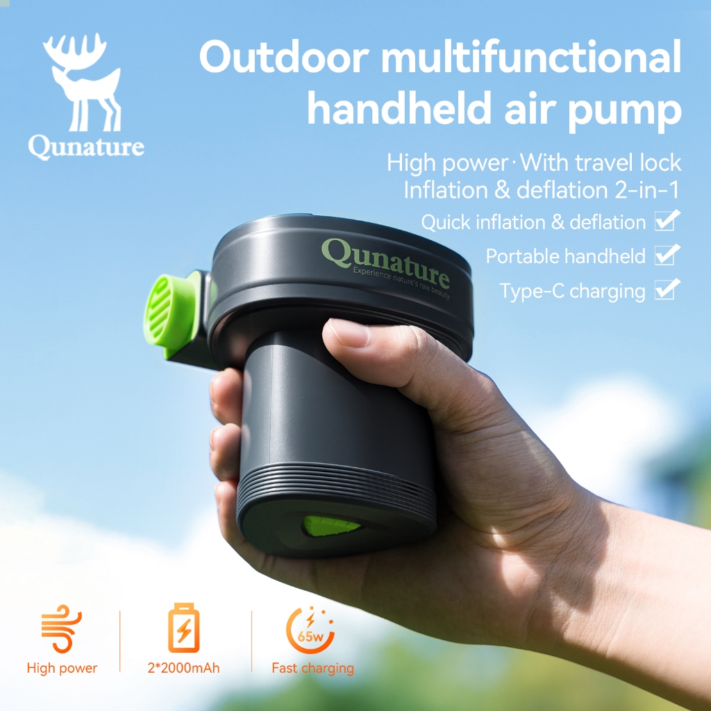 Bomba De Ar Elétrica Qunature 65W Portátil De Alta Potência Deflação De Inflação Rápida E Eficiente Esportes Ao Livre Ac