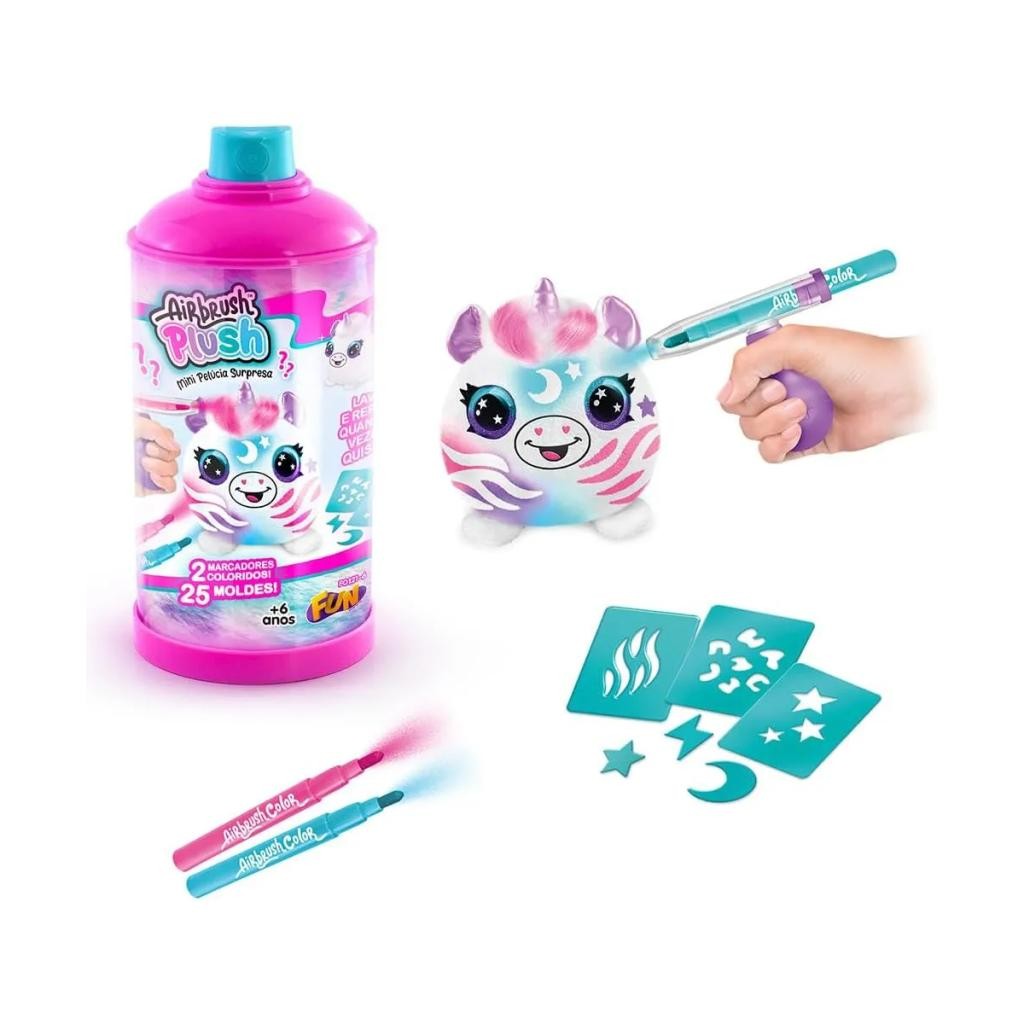 Mini Pelúcia Para Pintar Airbrush Surpresa Brinquedo Infantil Menina Criança Criativo