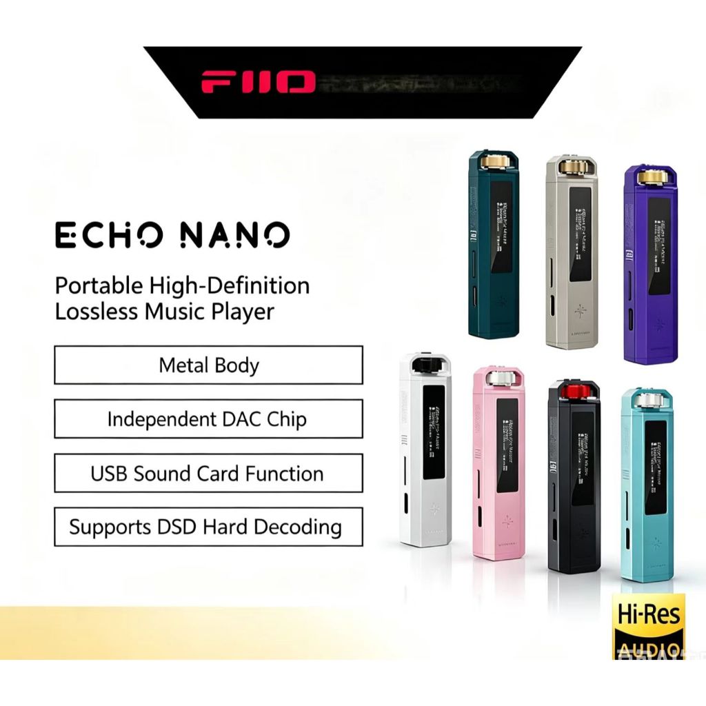 FIIO SNOWSKY ECHO NANO Mini Portátil MP3 Leitor de música portátil sem perdas HIFI Walkman