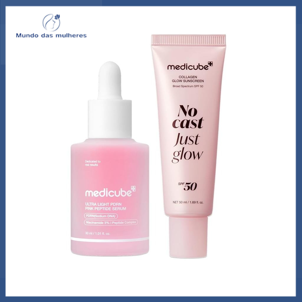 Medicube Ultra Light PDRN Pink Peptide Ampoule 30ml + Collagen Glow Sunscreen 50ml