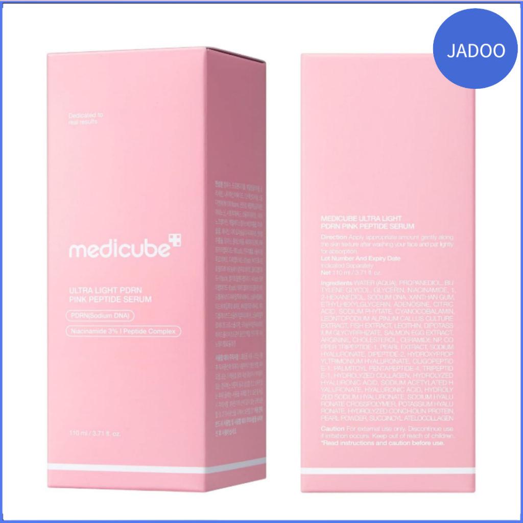medicube Ultra Light PDRN Pink Peptide Serum | Lightweight Firming & Hydrating Serum with PDRN, Peptides & Hyaluronic Acid, Glow & Elasticity Care, Korean Skincare, 30ml (1.01 fl oz)