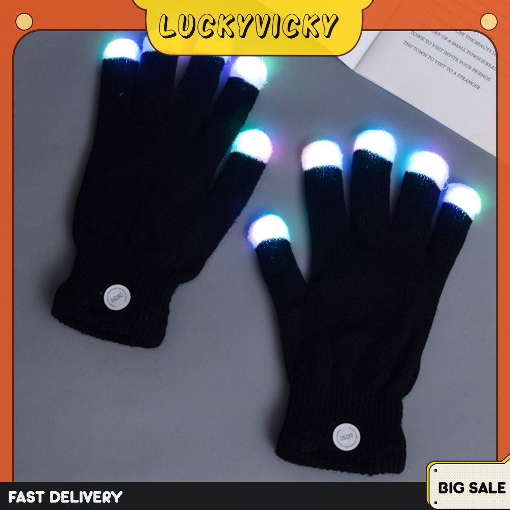 Rave Light Finger Lighting Piscando Glow Mittens LED Colorido Dedo Iluminação Luvas Para Adolescentes Adultos
