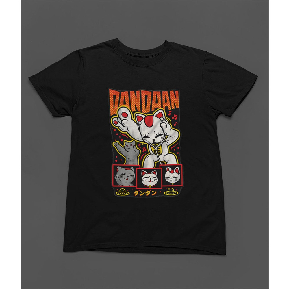 Camiseta Masculina Feminina Maneki Neko Dandaan Gato da Sorte Estampa Retro Anime Unissex Envio Imediato