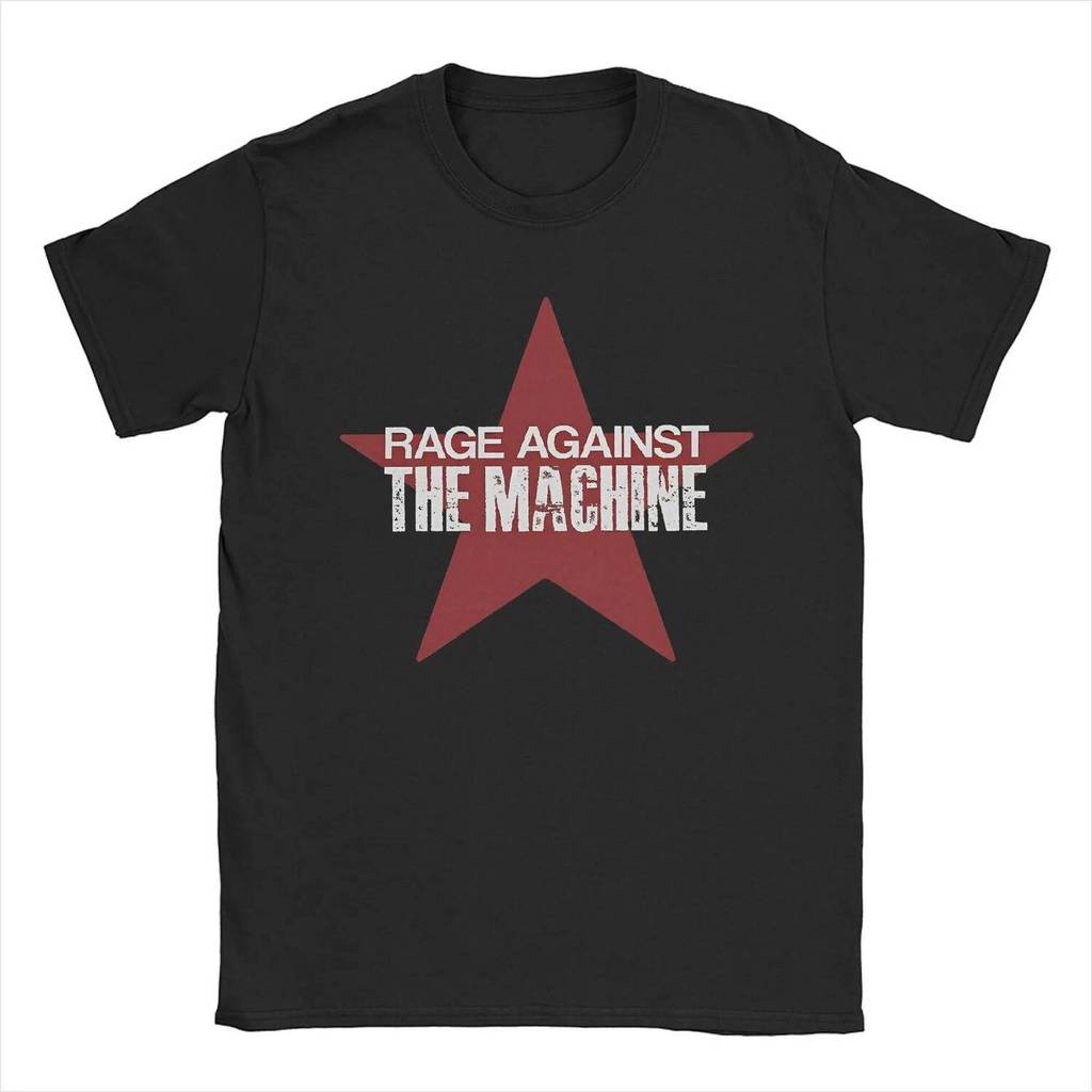 25ss Summer Rage Against The Machine Star T-Shirt Women Funny Cotton Tees Crew Neck Short Sleeve Unisex T Shirts Big