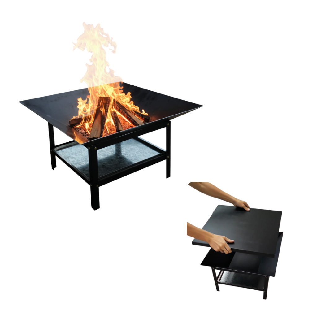 Lareira Externa 70cm + tampa de centro  p/ Jardim A Lenha Fogueira Fireplace Aquecedor