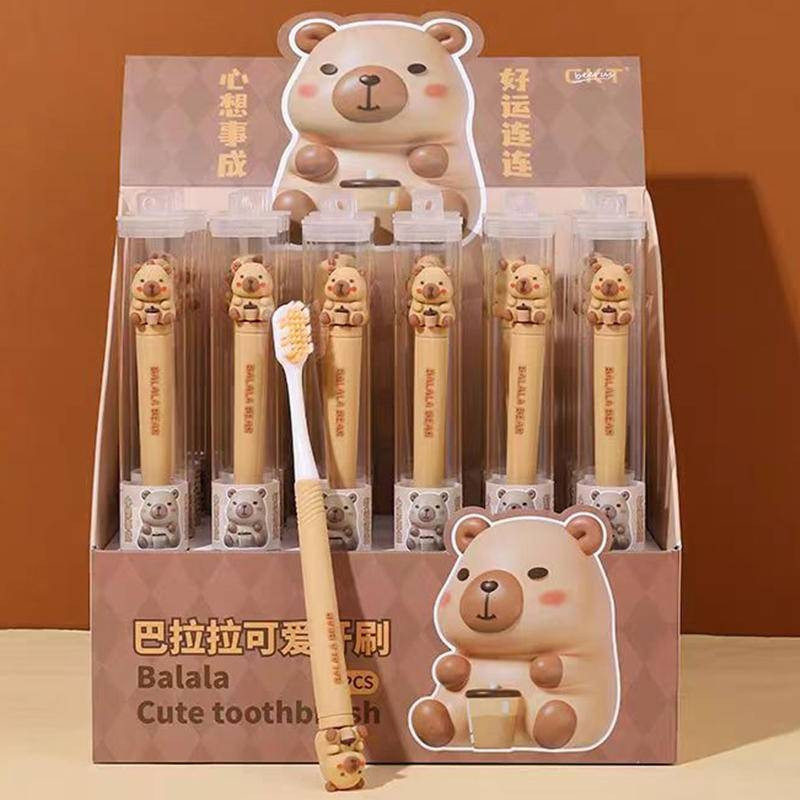 2025Cute cartoon capybara toothbrush，Suitable for students and adults to use，Used for household cleaning，Birthday Gift。
