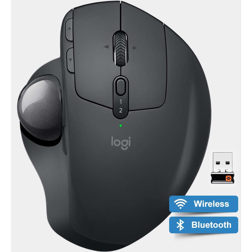 Logitech MX ERGO Trackball USB Mouse Laser, Ratos Sem Fio Bluetooth Universal Track Ball para PC e Laptop