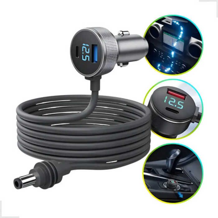 Carregador Automotivo Adaptardor Usb 3 Em 1 Starlink Mini 3m