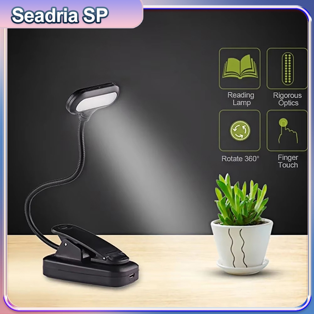 Luminária Luz Led Mesa Base Leitura Prendedor Clips Livro Flexível/Luz De Leitura Recarregável Com