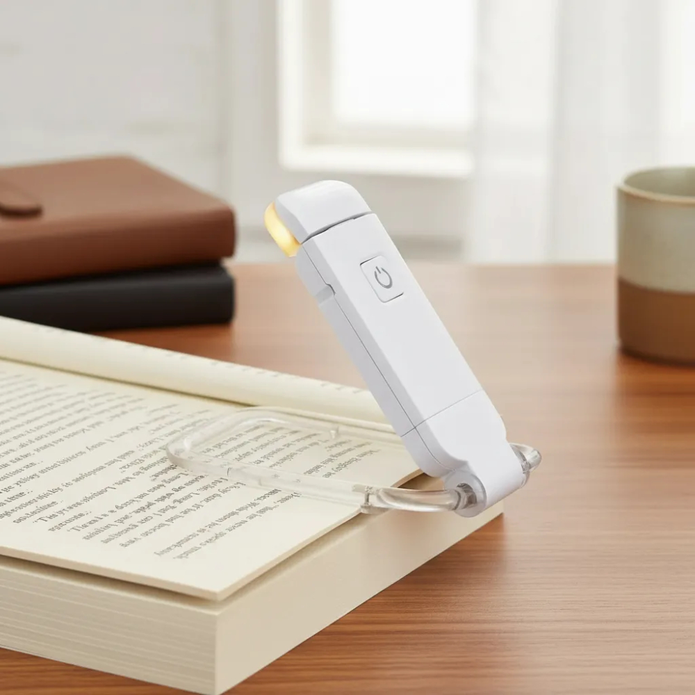 Luminária De Leitura Recarregável Para Livros Clipe Led Portátil