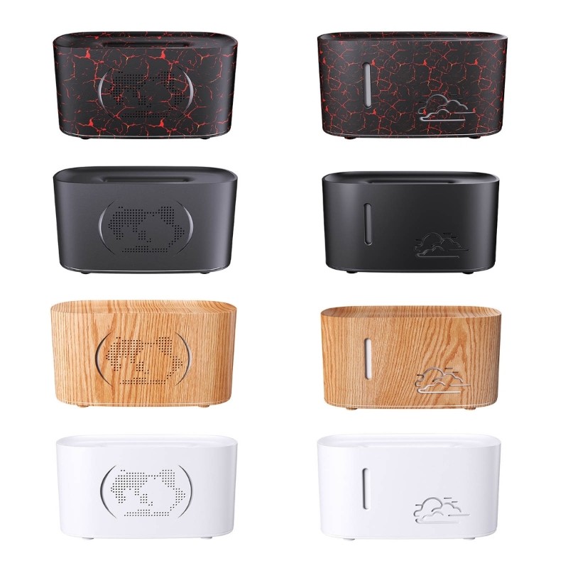 Difusor De Aromas KOK Quiet Operation 160ml Com Umidificador De Mesa De Chama Simulada