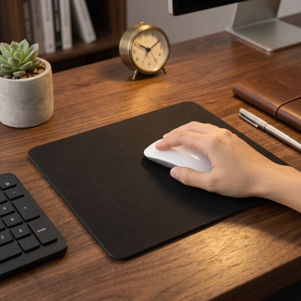 Mousepad Gamer Preto 18x22cm Compacto Base Antiderrapante em Borracha para Mouse Optico e Laser