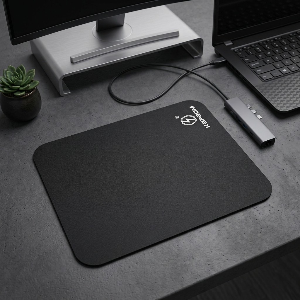 Mousepad 18x22cm Gamer Antiderrapante Tecido Liso Resposta Rapida para Mouse Optico Laser Preto