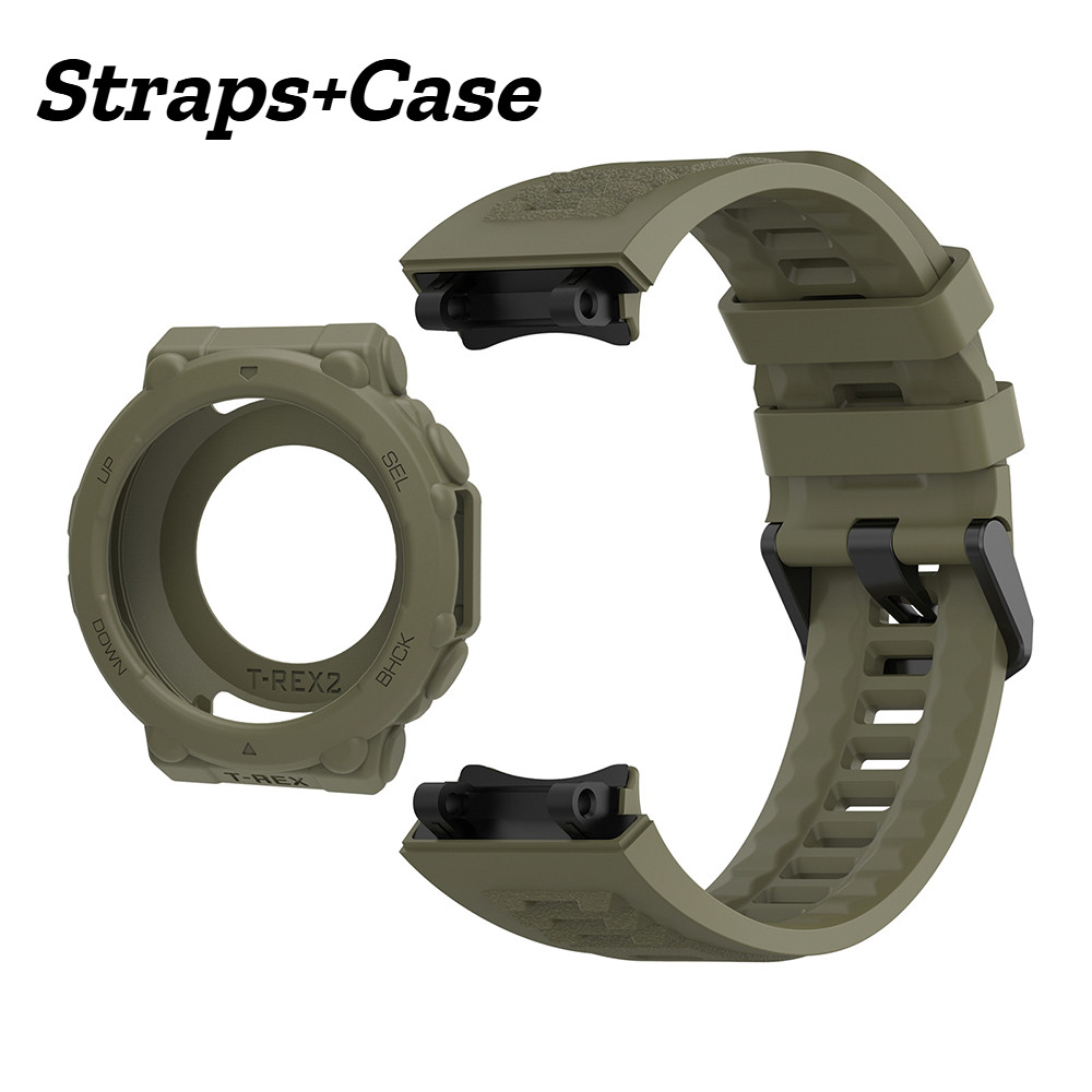 Pulseira De Silicone + Capa Para Huami Amazfit T-Rex 2 Esportiva Correa Band & Case