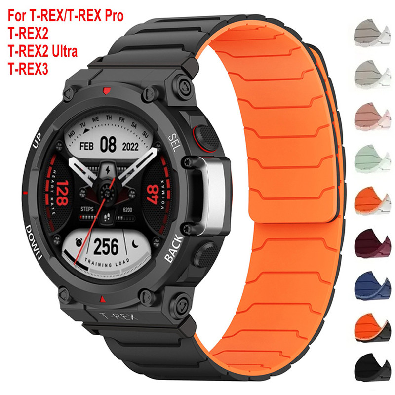 Pulseira Magnética De Silicone Esportiva Para Huami Amazfit T-REX 3 2 Loop/Trex Pro 2Ultra Smart Watch Correa Belt